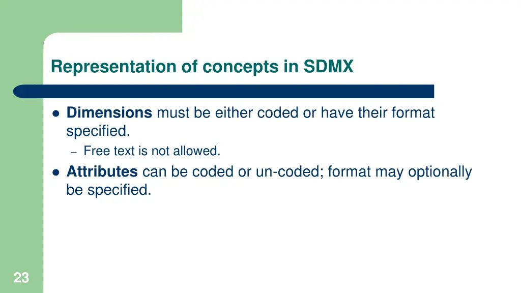 representation of concepts in sdmx