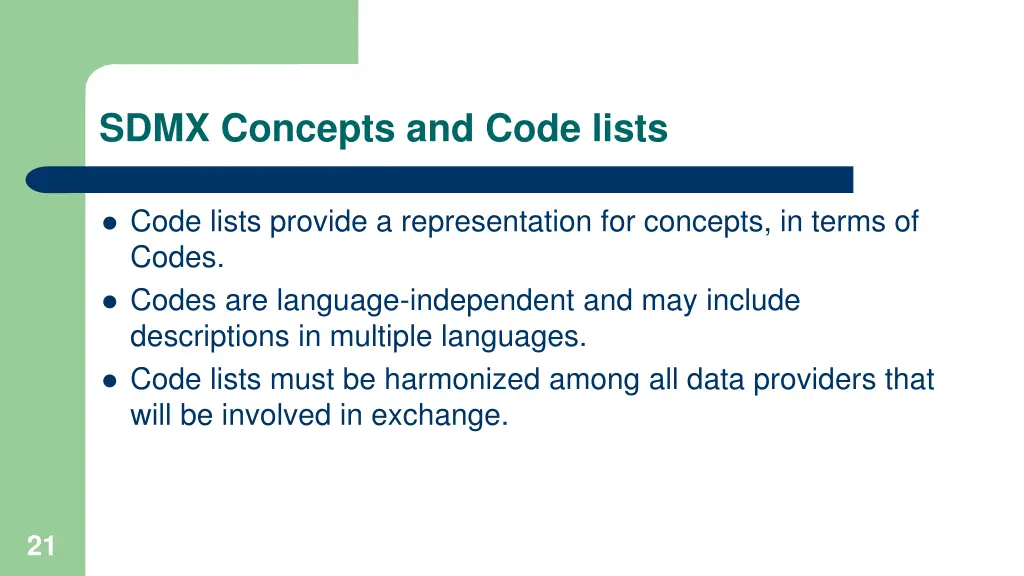 sdmx concepts and code lists