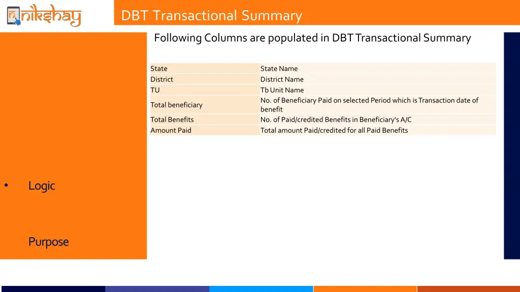 dbt transactional summary