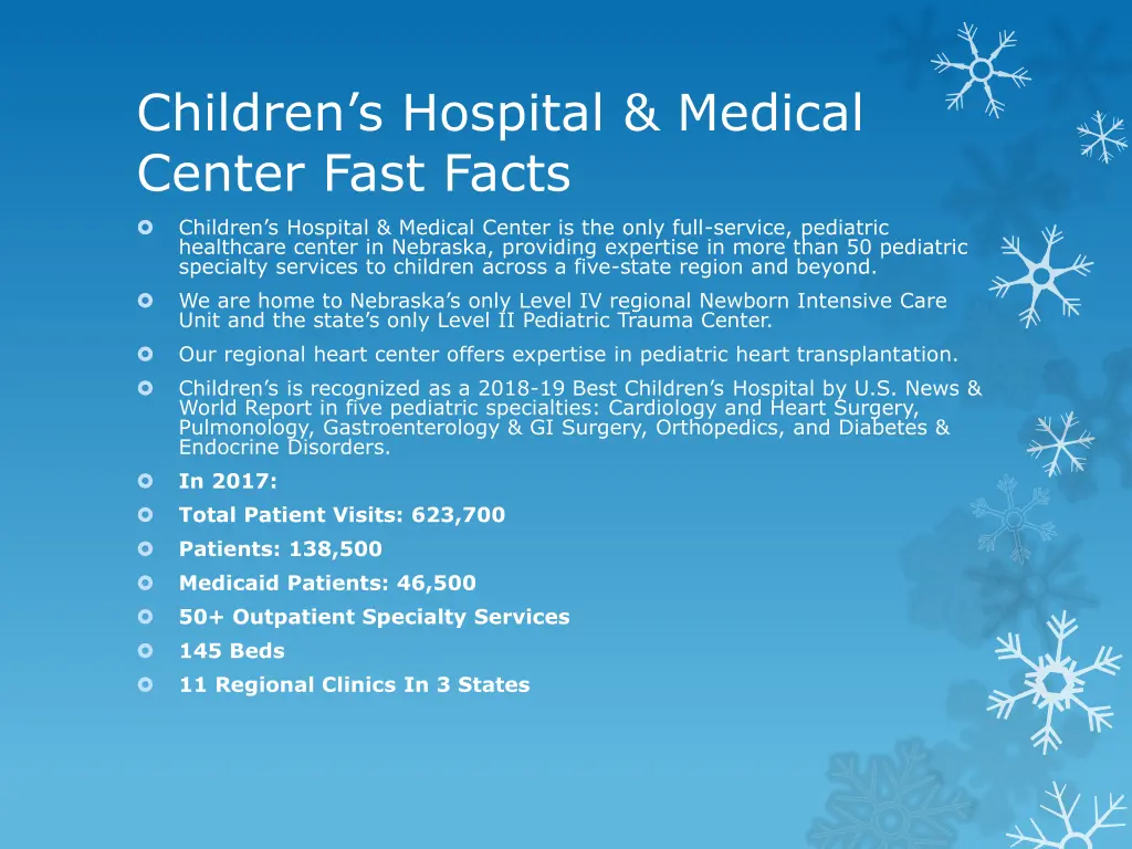 children s hospital medical center fast facts