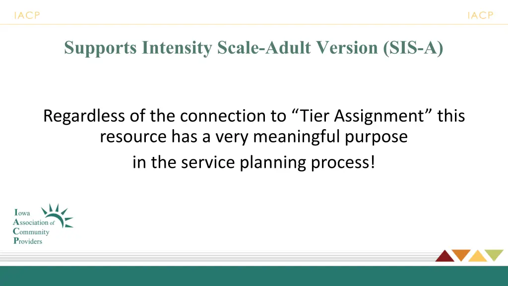 supports intensity scale adult version sis a 1