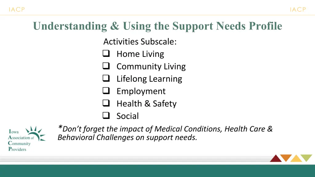 understanding using the support needs profile