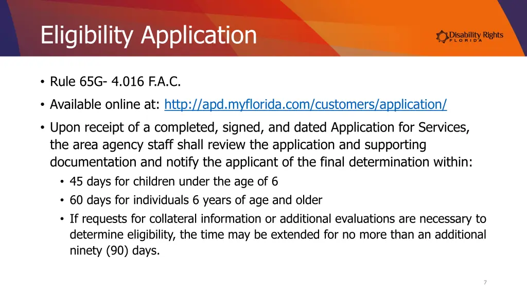 eligibility application