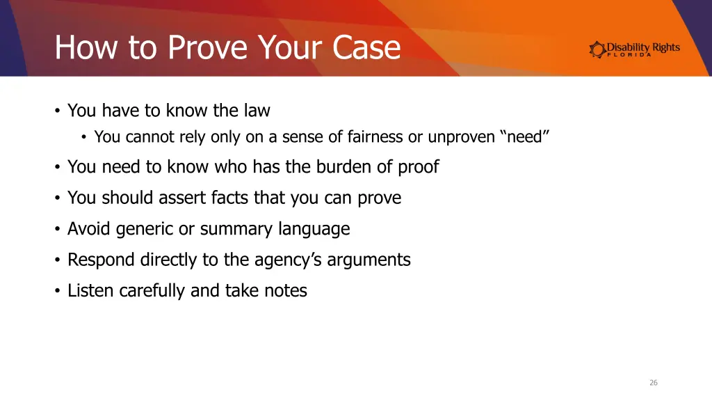 how to prove your case