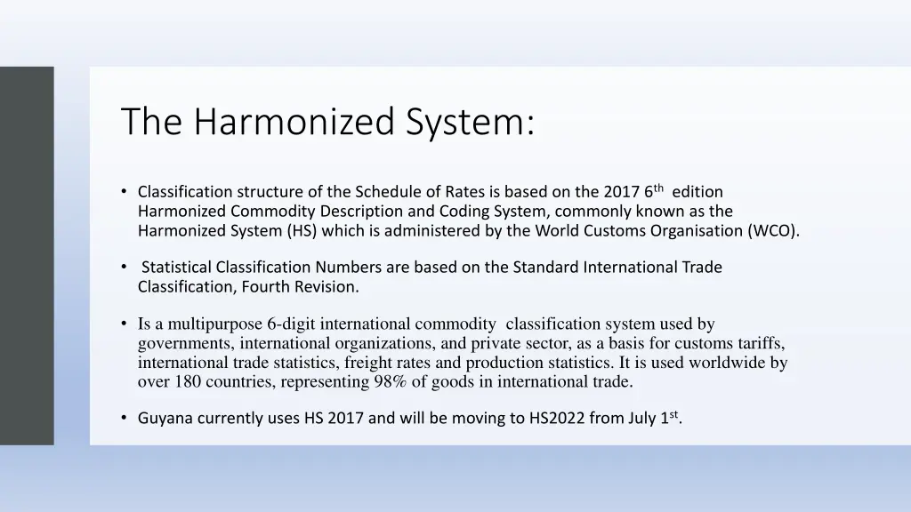 the harmonized system