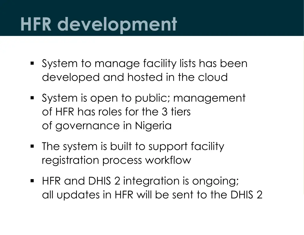 hfr development