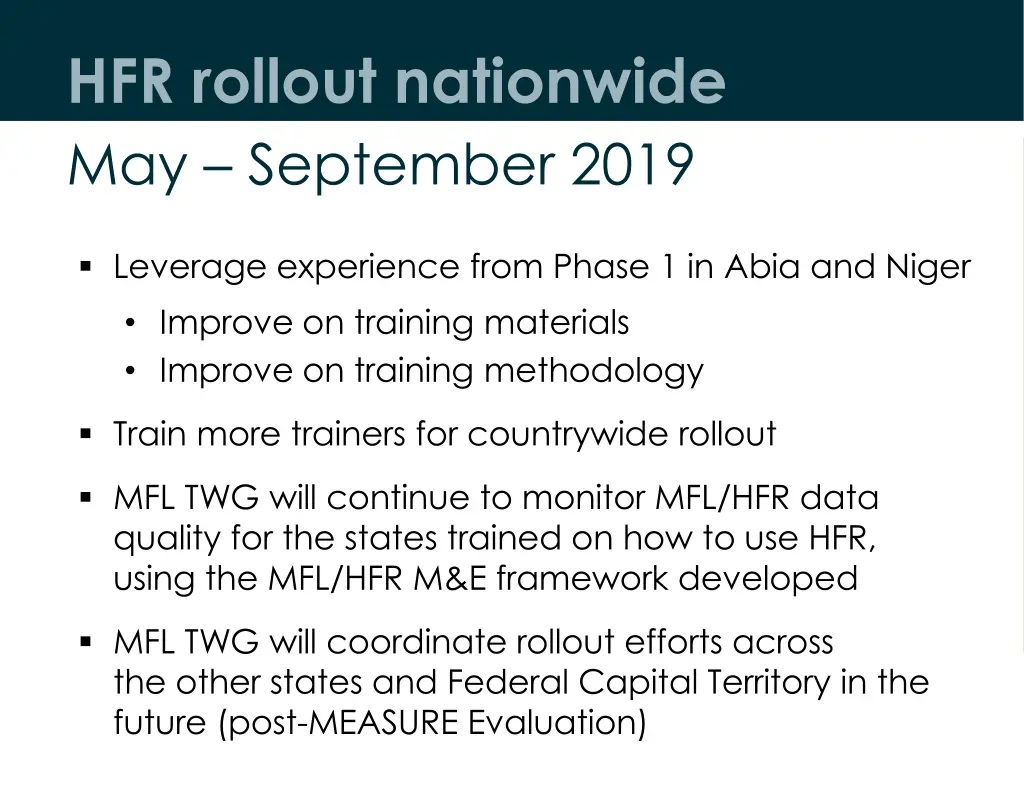 hfr rollout nationwide may september 2019