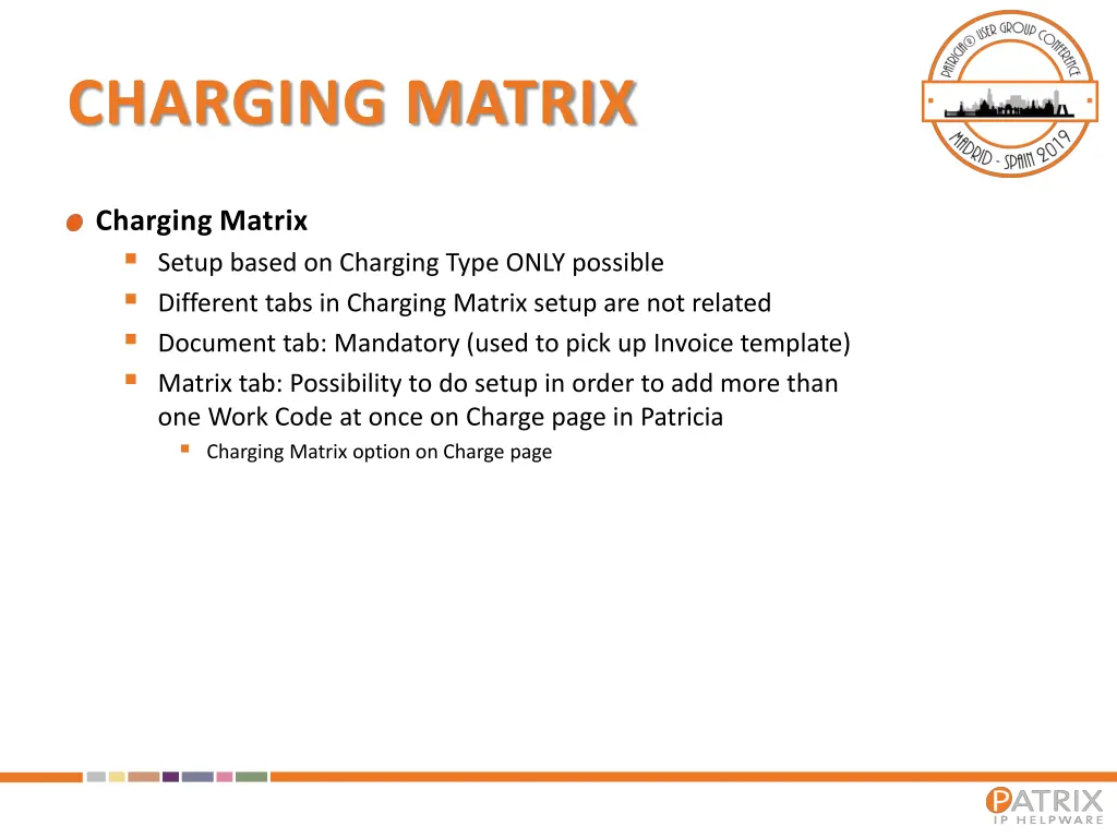 charging matrix