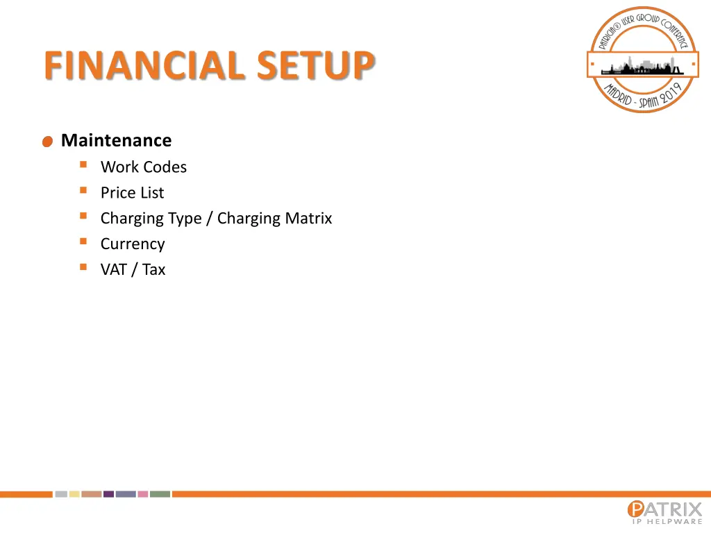 financial setup