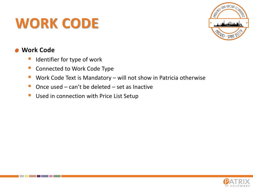 work code