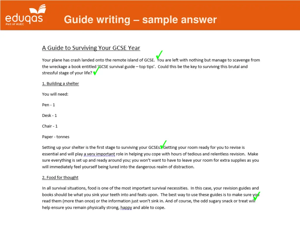 guide writing sample answer 1