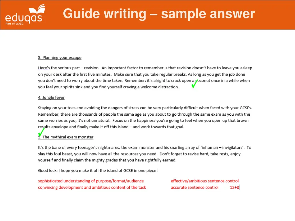 guide writing sample answer 2