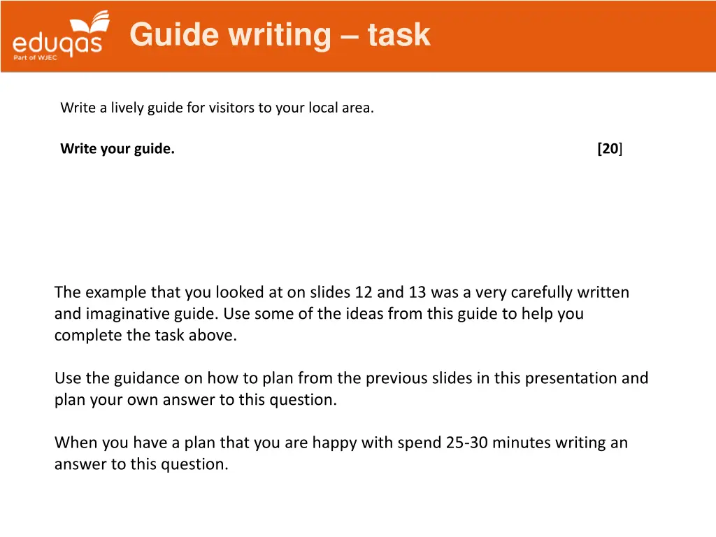 guide writing task