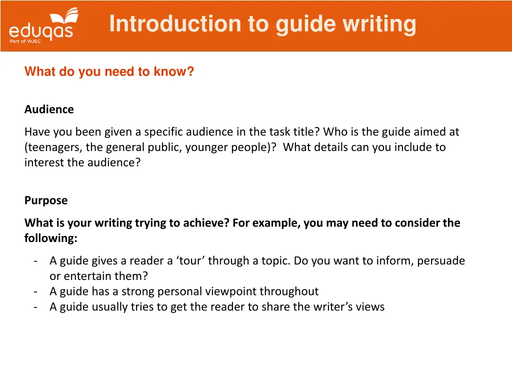 introduction to guide writing