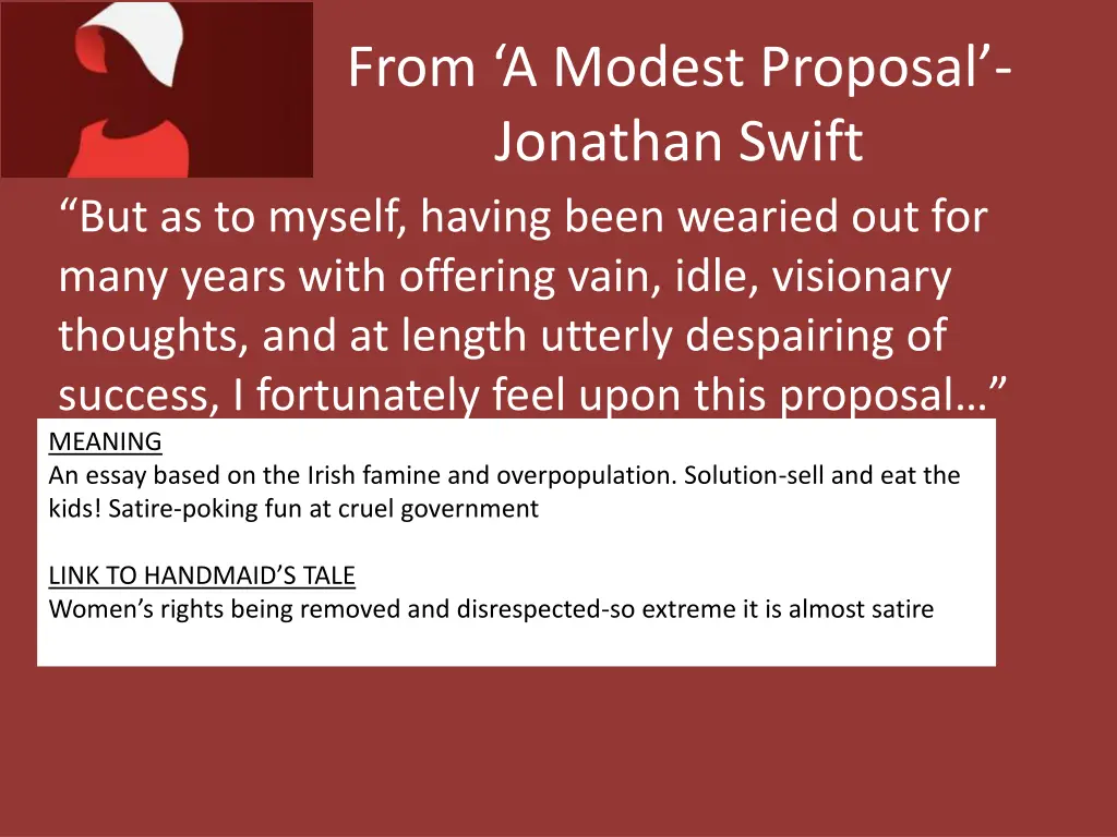 from a modest proposal jonathan swift 1