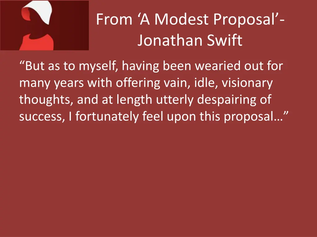 from a modest proposal jonathan swift