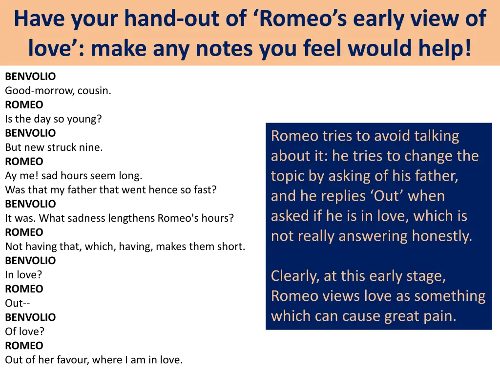 have your hand out of romeo s early view of love 1