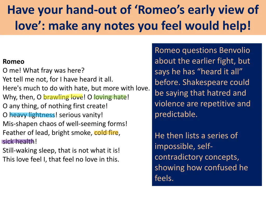 have your hand out of romeo s early view of love 2