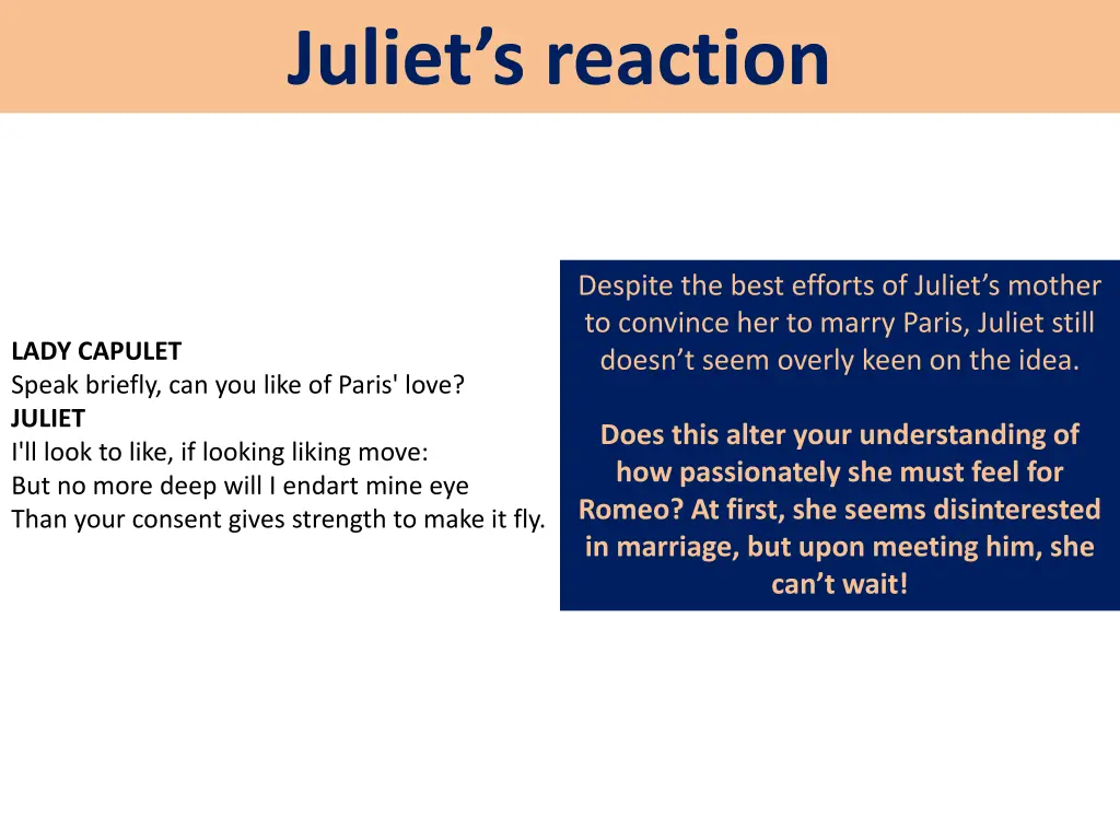 juliet s reaction