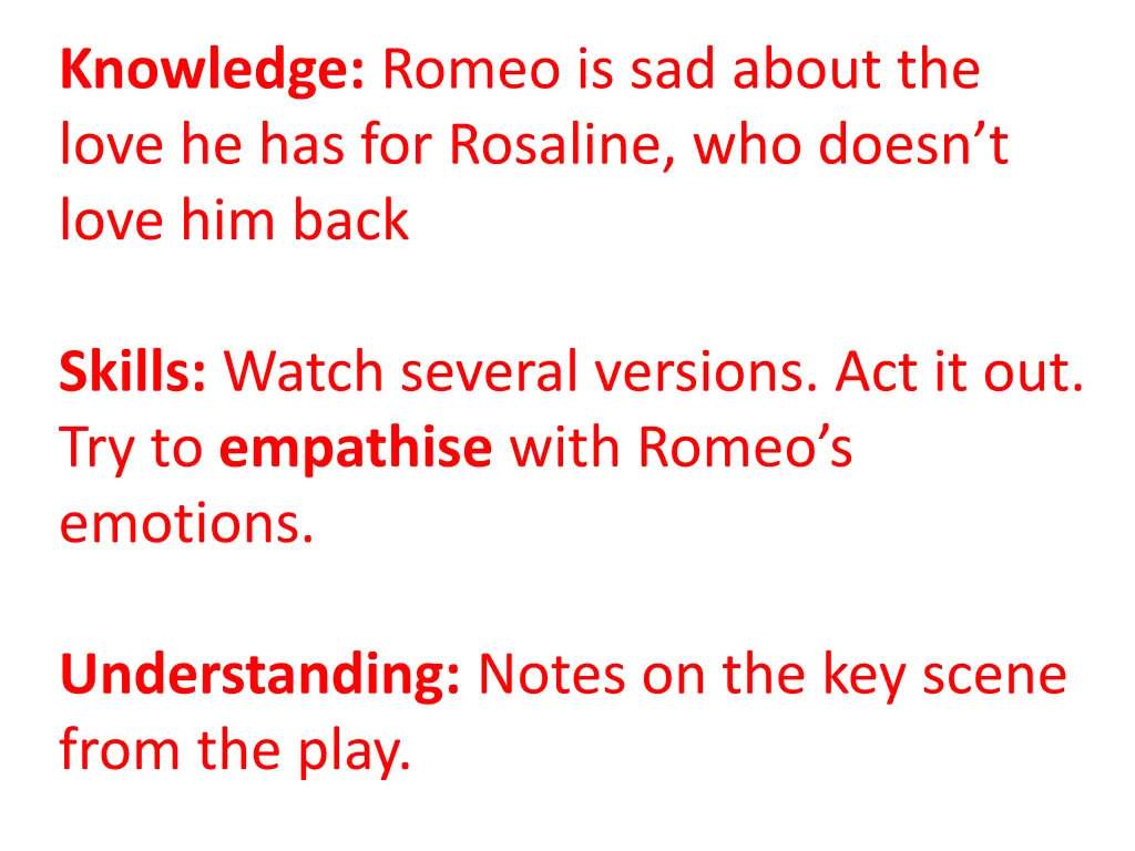 knowledge romeo is sad about the love