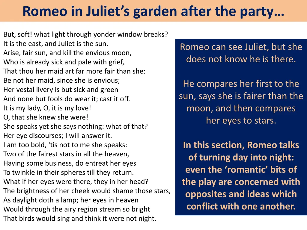 romeo in juliet s garden after the party