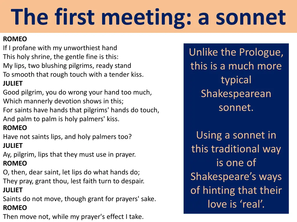 the first meeting a sonnet