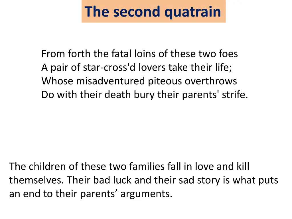 the second quatrain