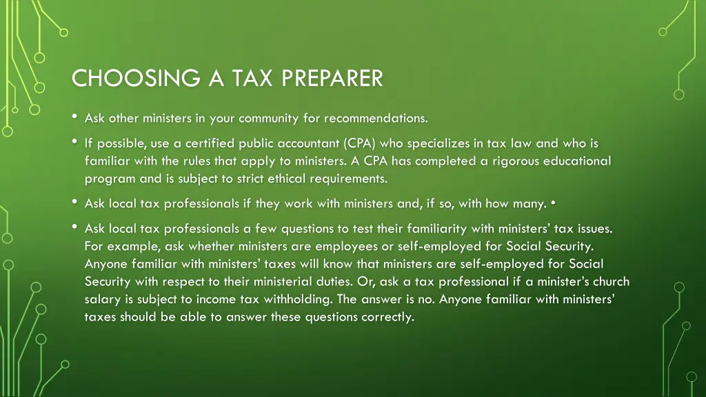 choosing a tax preparer