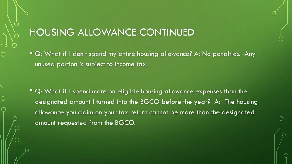 housing allowance continued 1