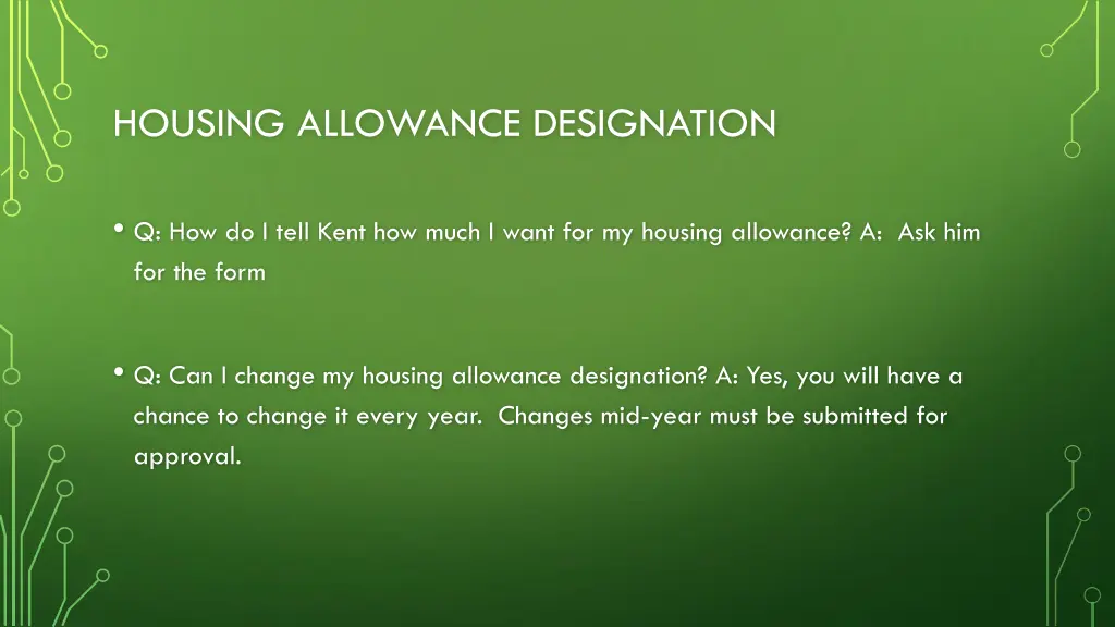 housing allowance designation