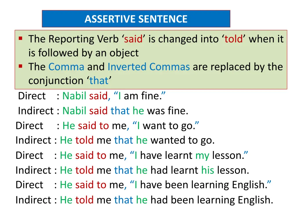 assertive sentence