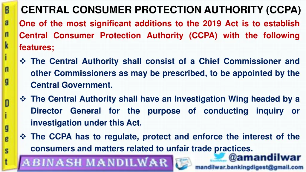 central consumer protection authority ccpa