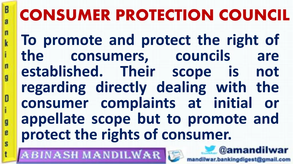 consumer protection council to promote