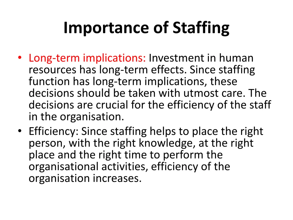 importance of staffing 1