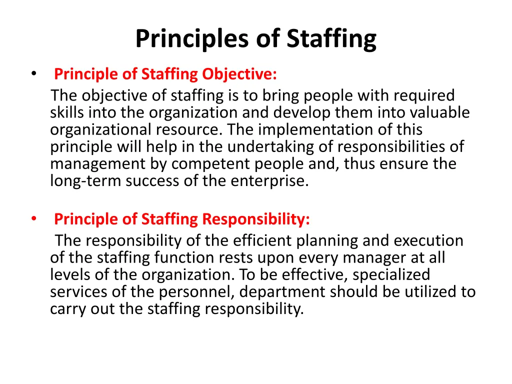 principles of staffing