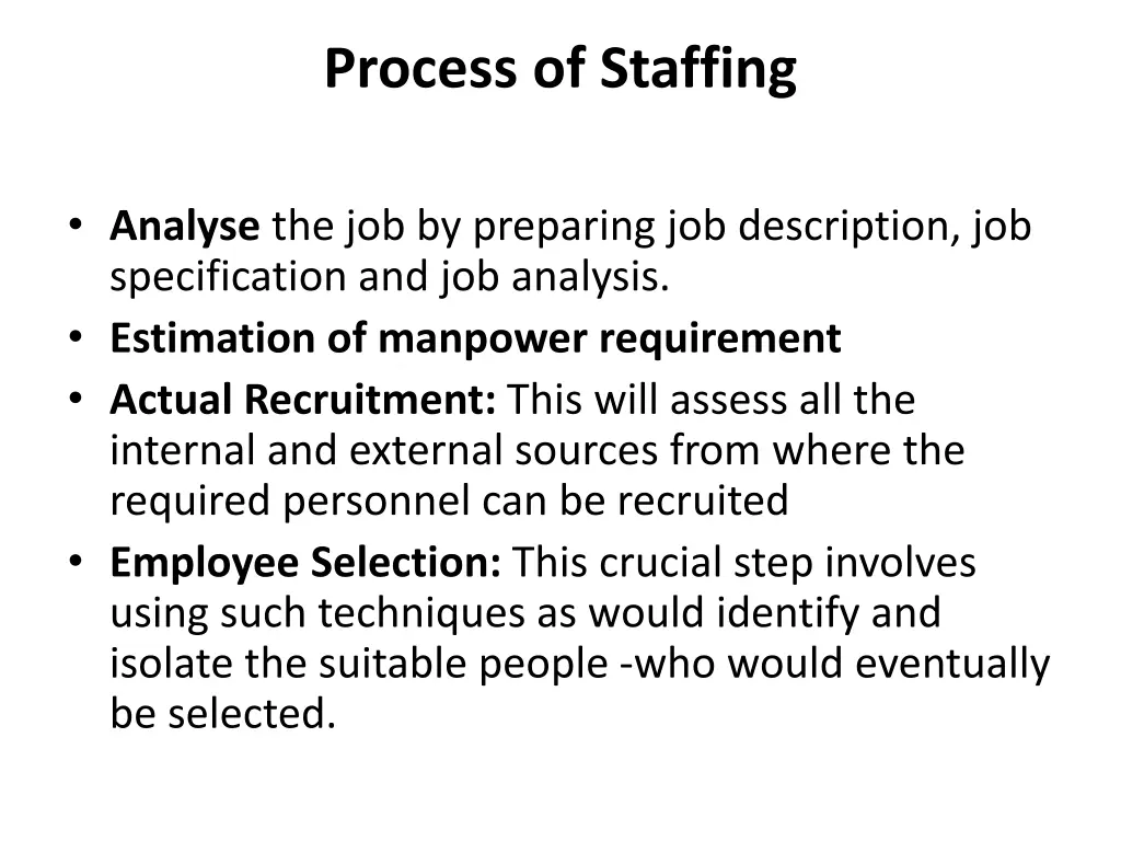 process of staffing