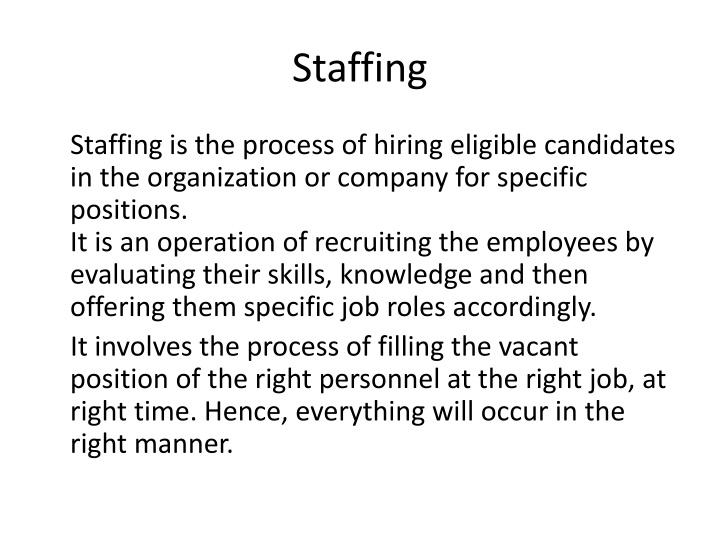 staffing