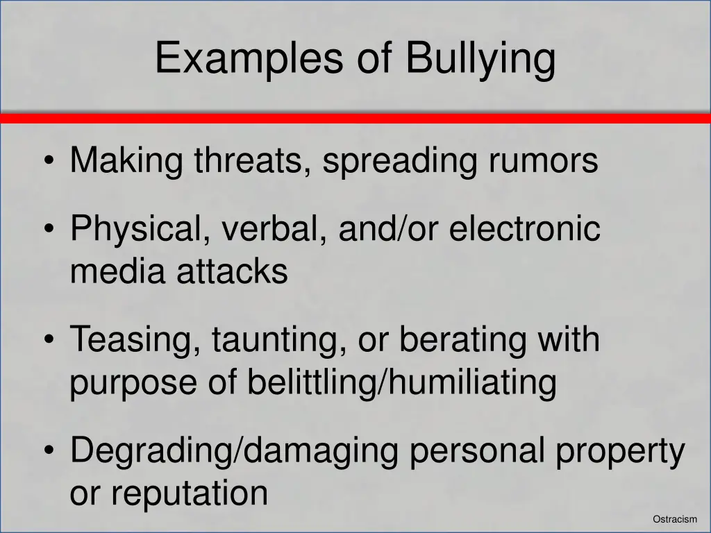 examples of bullying