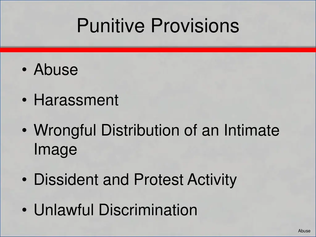 punitive provisions