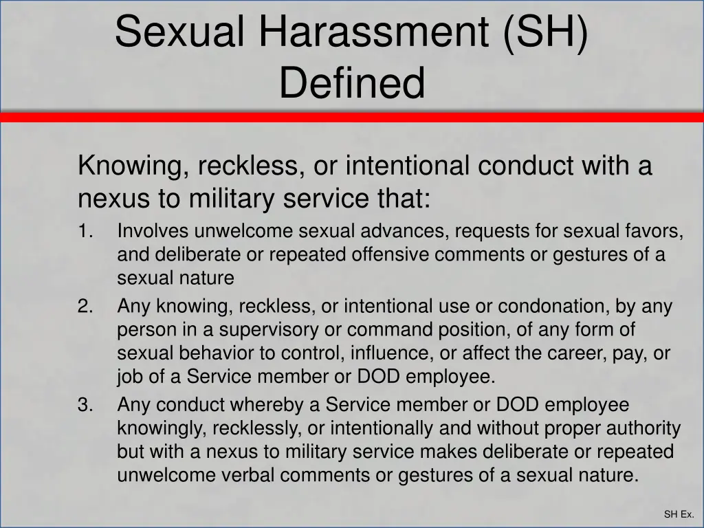 sexual harassment sh defined