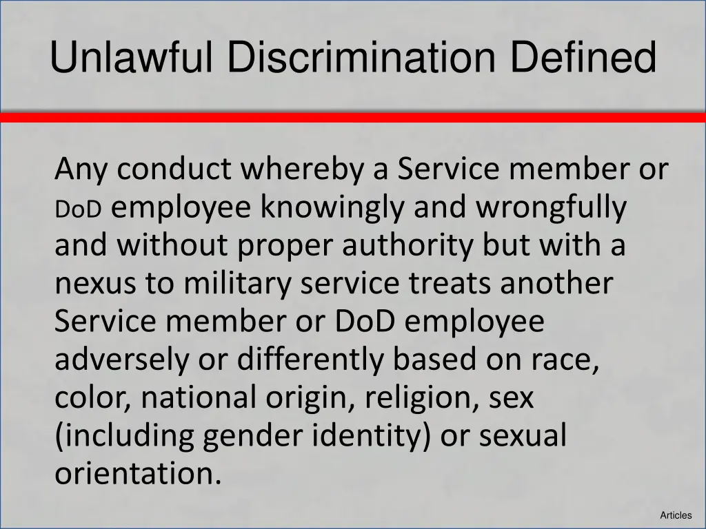 unlawful discrimination defined