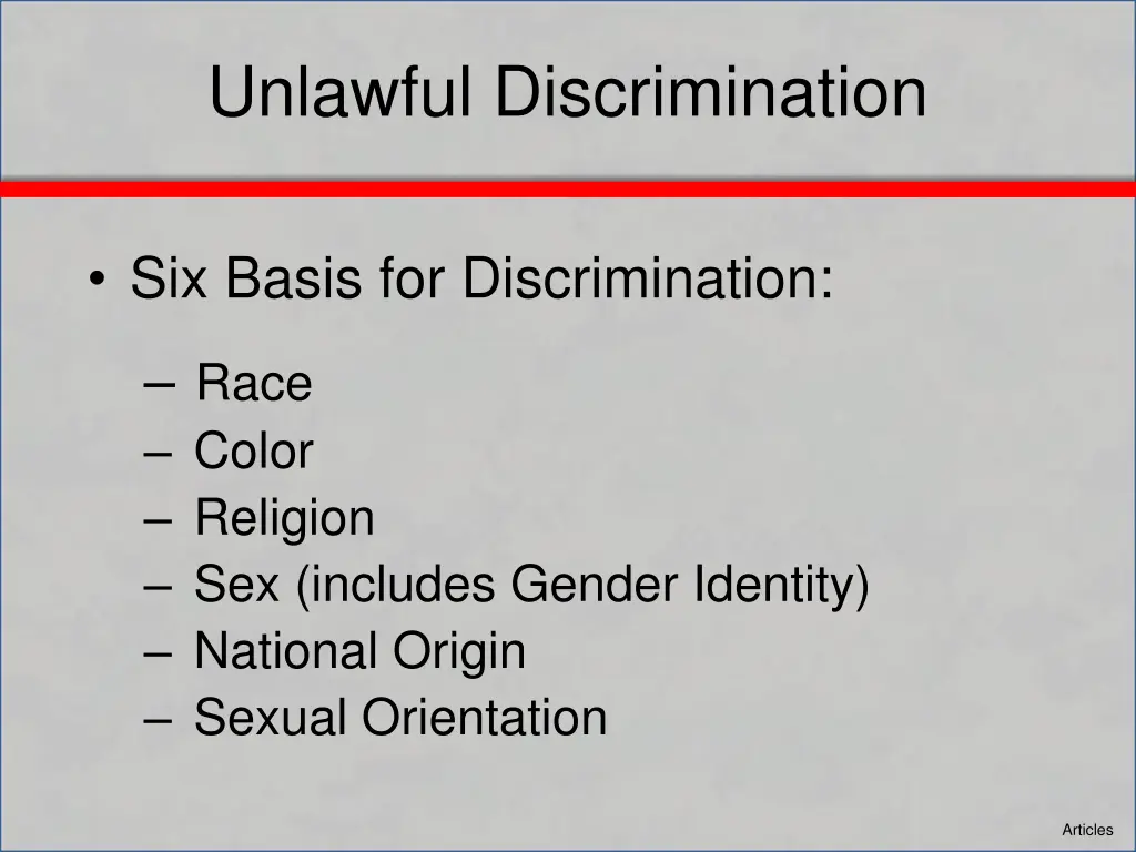 unlawful discrimination