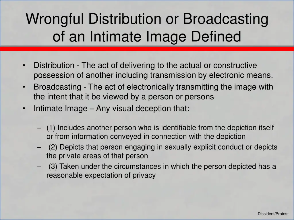 wrongful distribution or broadcasting