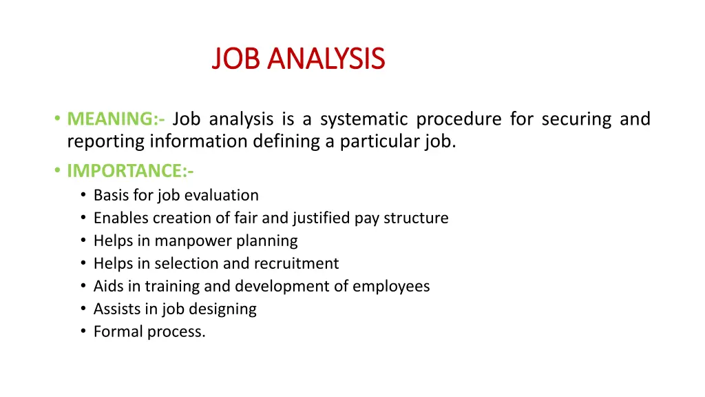 job analysis job analysis