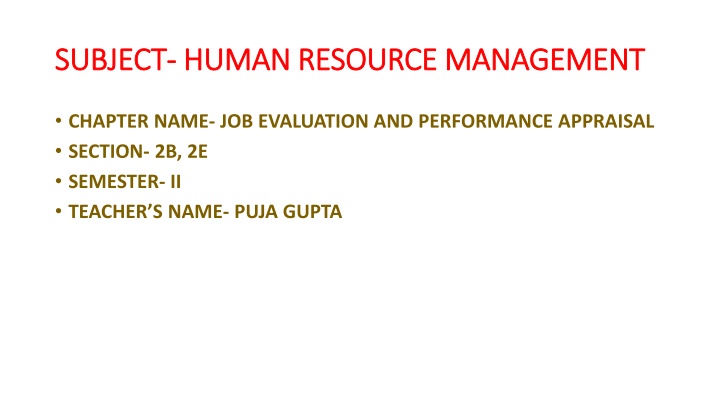 subject subject human resource management human