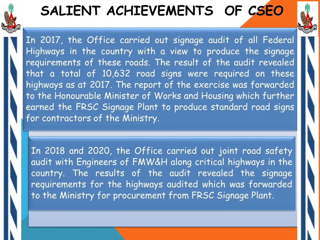 salient achievements of cseo 1