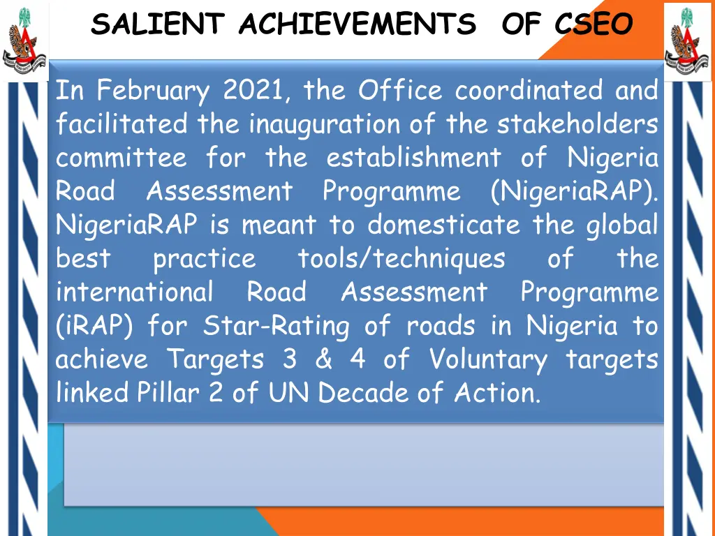 salient achievements of cseo 2