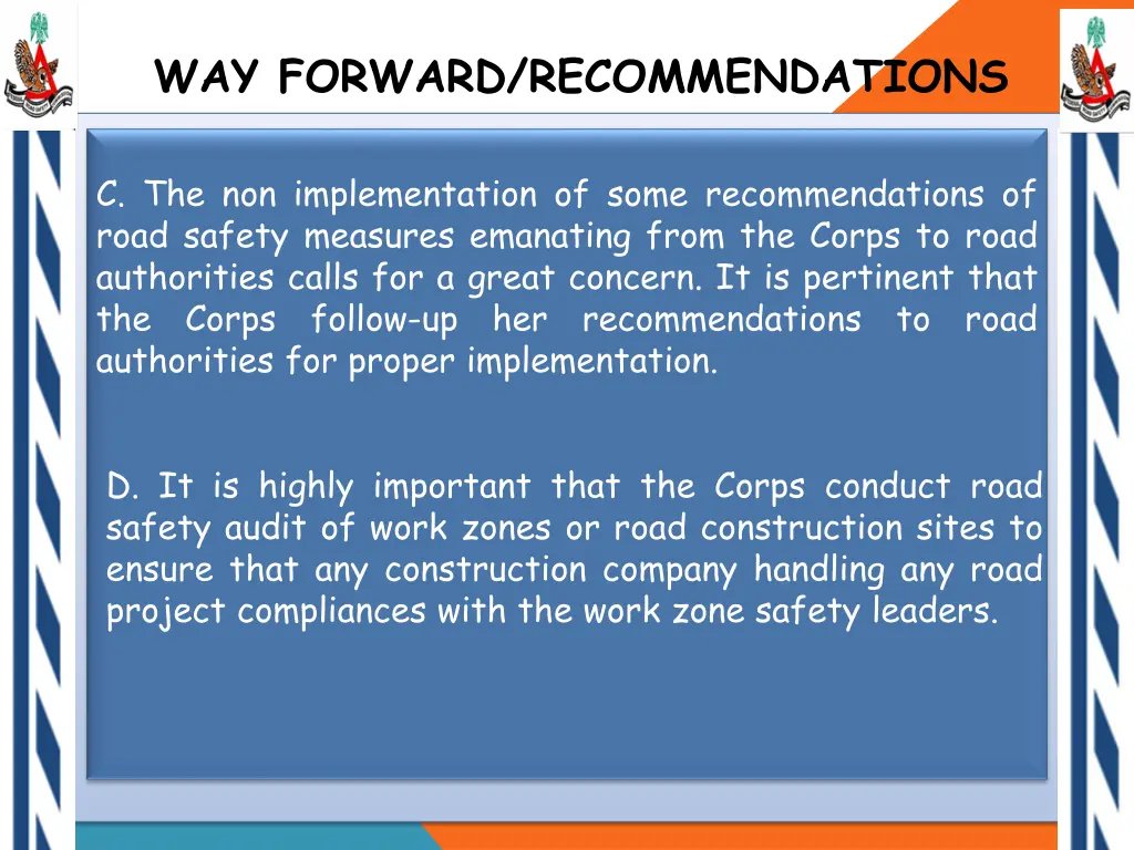 way forward recommendations 1