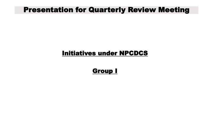 presentation for quarterly review meeting