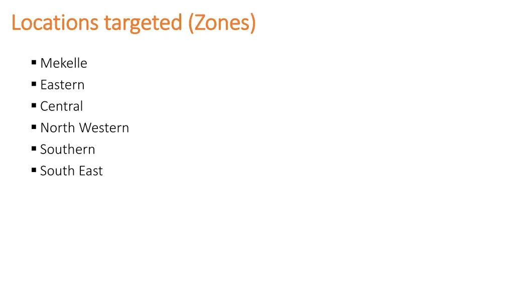 locations targeted zones locations targeted zones